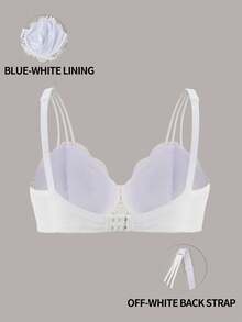 DesireSculpt Plus Size Bras & Bralettes Scallop Plain - Putih - View 6