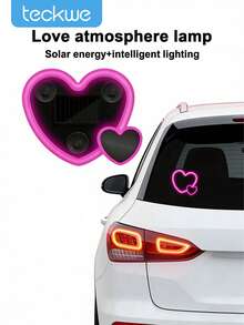 Teckwe SX-01 Automotive Solar Powered Heart-Shaped LED Neon Light With Heart-Shaped Atmosphere Light, Built-In Wireless LED Atmosphere Light, Automotive Accessories, 300mAh Rechargeable Battery - multicolor - View 2