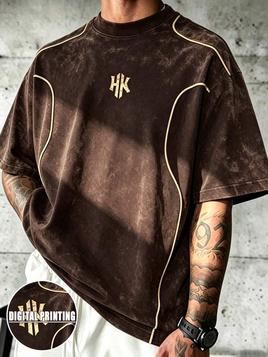 Gym Rark Men's Digital Print Short Sleeve Soccer Jersey T-Shirt, Gym - Multicolor - View 1