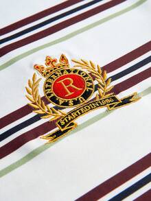 PAVTROS 男士街頭風熱銷多色格紋百搭小 Logo 刺繡 T 恤，男友/丈夫禮物，週年紀念禮物 - 彩色 - 查看 4