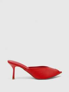 CUCCOO BIZCHIC Women's Spring And Summer New Classic Workplace Simple And Versatile Romantic Sexy Pointed Muller Drag High-Heeled Sandals - Red - View 2