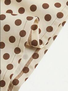 SHEIN MOD Casual Versatile Plus Size V-Neck Short Waist Wide Leg Colorblock Polka Dot Print Jumpsuit - Multicolor - View 5