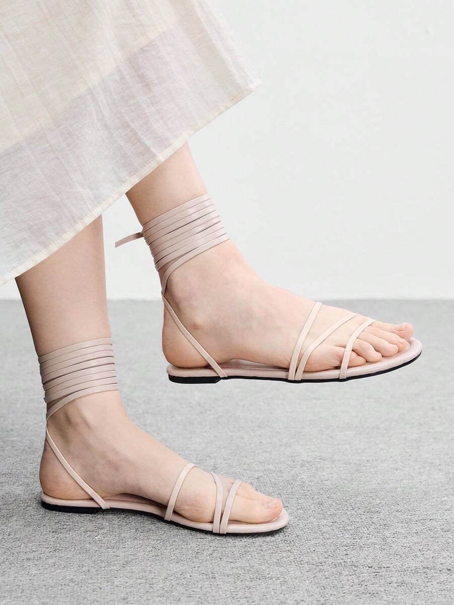 CUCCOO BIZCHIC Ladies Naked With Elegant Apricot Flat Sandals - Apricot - View 1