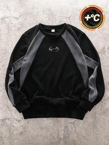 SHEIN 青少年男孩拼色圓領長袖休閒衛衣 - 彩色 - 查看 7