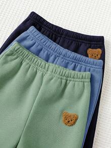 Cozy Pixies 男嬰 3件組熊刺繡運動衫與3件組運動長褲 - 彩色 - 查看 5