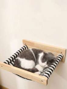 1Pc Of Cat Wall Shelf And Perch For Sleeping, Playing, Climbing And Resting, Cat Ladder Steps, Modern Cat Hammock And Furniture Suitable For Large Cats Or Kittens - Apricot - View 7