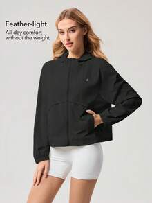 OutZeal Women Sun-Proof Jacket Daily Casual Fishing UV Protection Hooded Zip Up Outdoor Jacket Summer - Black - View 3