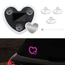 Teckwe SX-01 Automotive Solar Powered Heart-Shaped LED Neon Light With Heart-Shaped Atmosphere Light, Built-In Wireless LED Atmosphere Light, Automotive Accessories, 300mAh Rechargeable Battery - multicolor - View 14