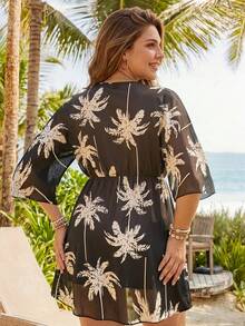 Swim Lushoire 2026 New V-Neck Sexy Mesh Printed Dress, Slimming & Alluring - Multicolor - View 2