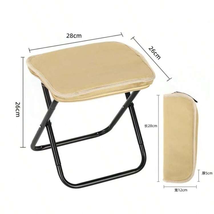 戶外摺疊椅，便攜式小凳，適合露營、旅行、度假和釣魚，附可調節拉鍊小凳 - 彩色 - 查看 10