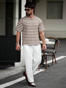 Manfinity CasualCool 男士時尚休閒丹寧抽繩腰口袋運動長褲 - 白色 - 查看 6