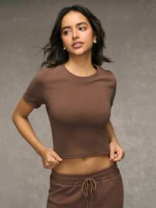 Esseday Women Lounge Sets Dasi Depan Plain - Chocolate Brown - View 7
