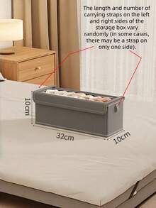 大号置物篮 | 结实耐用的布艺衣柜收纳盒，适用于整理透明橱窗 | 可折叠带盖家居收纳，米色/灰色，可用于房间装饰、摆件收纳、整理衣物、连衣裙、裤子、鞋子、牛仔裤、靴子、裙子等 - 彩色 - 查看 18