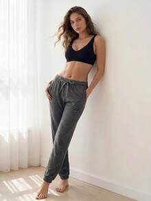 Liftille 3条装女士休闲抽绳腰裤，简约三色套装，秋冬服装 - 彩色 - 查看 4