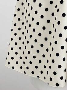 Elamini Women's Elegant Boho Casual Versatile Fashion Daily Vacation Black White Polka Dot Print Backless Halter Neck Short Dress, Summer Dress Beach - Yellow - View 5