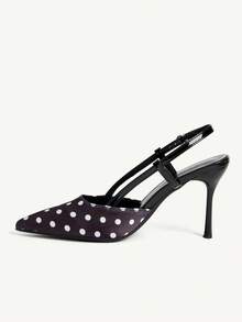 CUCCOO CHICEST Women's Spring And Summer New Black Pointed Polka Dot High Heels, Elegant White High Heels - Black and White - View 5
