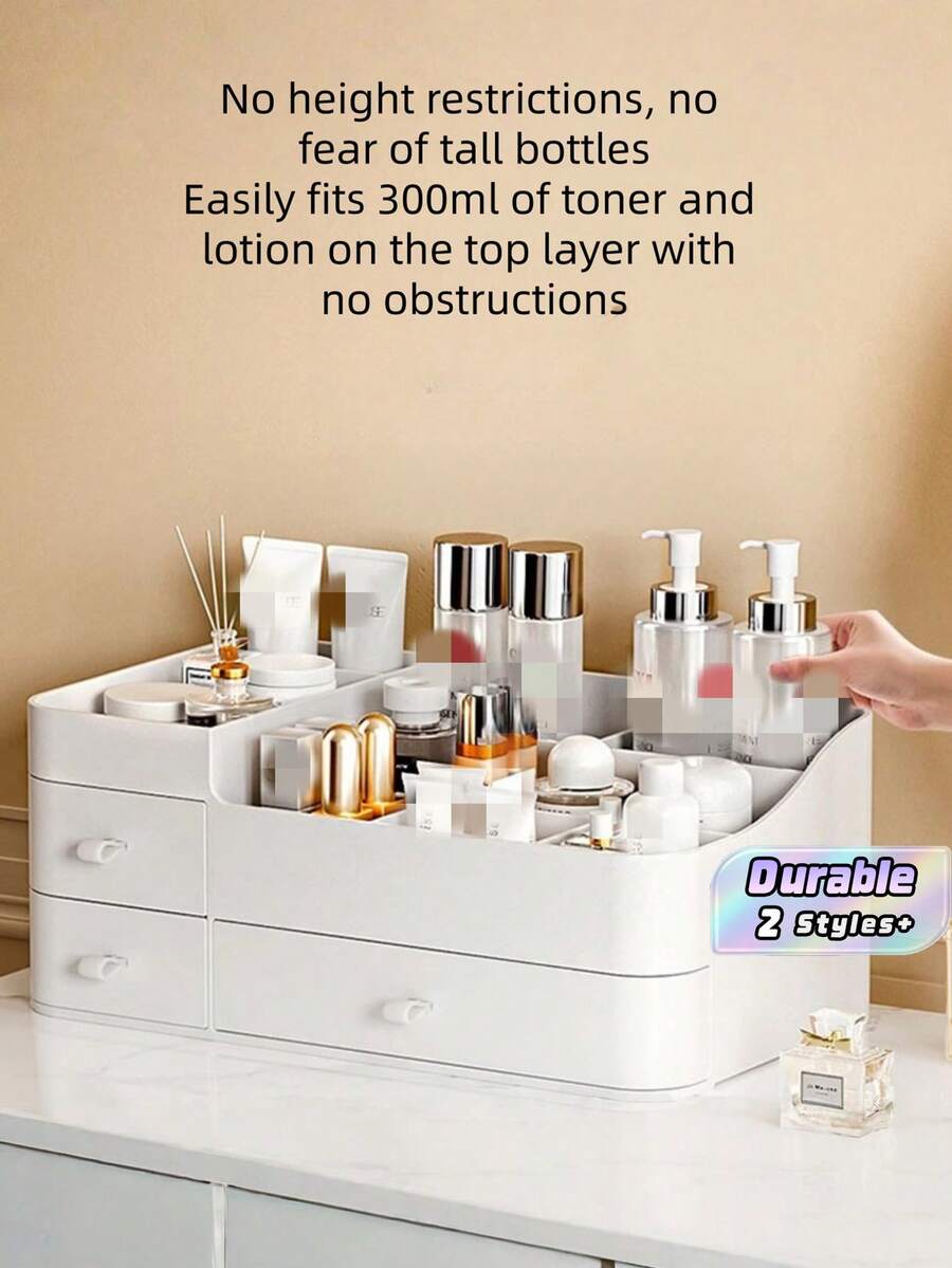 Kotak Organizer Makeup, Kotak Penyimpanan Produk Perawatan Kulit Anti Debu, Kapasitas Besar, Gaya Laci Rias, Rak Penyimpanan Lipstik Transparan, Perlengkapan Kembali ke Sekolah - warna-warni - View 1