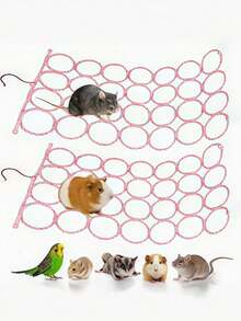 1pc Durable Non-Slip Multi-Functional Climbing Rope Net Toy For Cage, Bird Perch Swing Ladder Bridge Hammock, Small Pet Exercise Toy For Rats Parrots Birds (Random Color) - Multicolor - View 5