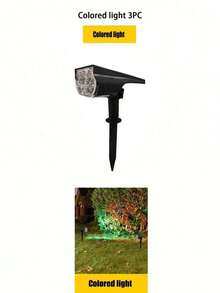 Solar-Powered Outdoor 7-Led Spotlights For Tree & Landscape, Waterproof Ip65 Dual Use Spotlight, Suitable For Courtyard, Landscape, Statue, Fountain, Lawn, Garden, Outdoor Ultra-Bright Landscape Lawn Light,  Halloween Christmas Thanksgiving Gift - black - View 12