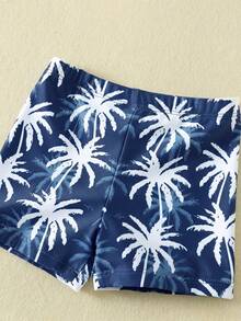 SHEIN Bubblio Unisex Baby 3pcs/Set Blue Cute Coconut Tree Pattern Long Sleeve Rash Guard Swimsuit And Sun Protection Hat Set, Swimwear For Beach, Swimming, Vacation - Navy Blue - View 7
