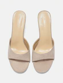 CUCCOO CURVES Wide Last Women's Apricot Classic Muller Comfortable Low Heel Sandals For Commuting, Dating, Parties, Vacations, Parties And Various Occasions. - Apricot velvet - View 6