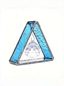 Cirelle 1pc Crystal Sun Catcher Table Figurine, Handmade Stained Glass Prism Stand With Crystal Ball Rainbow Maker, Aesthetic Glass Suncatcher Ornament For Window Shelf Desk - green - View 6