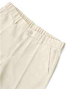 Manfinity Hypemode Pantalones casuales de hombre con acampanado y cintura media, ajuste ceñido, unicolor, con bolsillos - Albaricoque - Ver 6