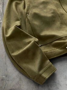 AXEPEAK Men's Casual Colorblock Collar Jacket, Spring/Autumn - Green - View 4