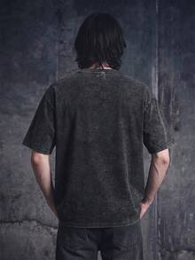 Vyqestra Men Round Neck Short Sleeve Printed Casual T-Shirt, For Friends - Black - View 2