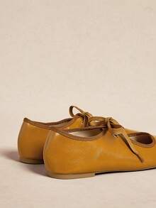 Rosivie Women's Casual Versatile Commuting Simple Lace-Up Flats - Gingerbread PU - View 11