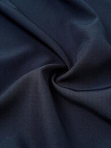 Viva Relle Plus Size Elegant Solid Color Spaghetti Strap Party Dress - Navy Blue - View 7