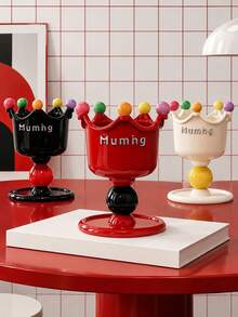 Zazumi 1pc Desktop Organizer Crown Shape With Glossy Spherical Nodes For Minimalist Office Desk Featuring Captivating Visual Delight For Career Women - Multicolor - View 2