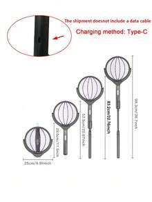 Teckwe Foldable Insect Racket Electric Fly Swatter USB Rechargeable Fly Killer Portable Bug Zapper Trap Lamp Fly Trap Indoor Outdoor;300mAh Rechargeable Battery; Shipping Without USB-C Data Cable Included - Multicolor - View 6
