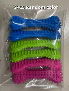 1/3/6 件装 中号橡胶洁牙咀嚼玩具 骨头形状 多色狗狗牙刷棒 用于训练玩耍 室内外宠物互动玩具 - 彩色 - 查看 10