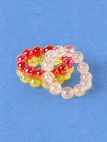 Popjeli 3-Piece Color Laser Beaded Bracelet, Simple Multi-Purpose Stackable Jewelry, Minimalist/Vintage/Elegant, Perfect For Mom/Lady/Girl/Mother, Summer/Beac - Multicolor - View 17
