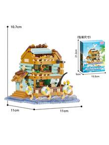 MINKOJA DIY Micro Landscape Lighthouse Fishing Hut Building Brick Kit, Cute Handmade Mini House Model, Tabletop Decoration, Perfect Holiday Gift - Multicolor - View 8