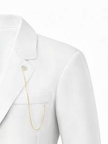 Manfinity Bizformal Men's White Woven Business Formal Suit Set - White - View 4