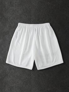 ROMWE MEN Pantalones cortos holgados con estampado de tigre para hombres - Blanco - Ver 3