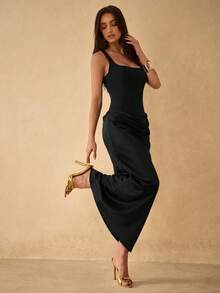 Silquee Vestido elegante sin mangas para mujer para el verano - Negro - Ver 6