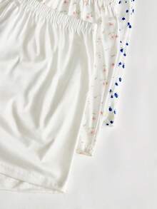 Lowkey Lull 8pcs/Pack Minimalist Basic Frill Trim Shorts Pajama Pants Women's Loungewear Bottoms - Multicolor - View 4
