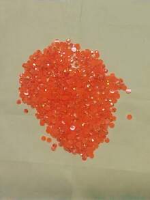 2000 piezas de 3-6mm Piedras de imitación de resina planas naranjas, gemas de gelatina redondas para hacer accesorios, zapatos, ropa, cosméticos, bolsos, decoración - Naranja - Ver 6