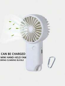 1PC Handheld Charging Fan - White Portable Mini Hand-Held Fan With USB Rechargeable Battery, 3 Speed Settings, Powerful Personal Desktop Fan For Back To School, Halloween Gift, Suitable For Women, Men, Home, Office, Outdoor Travel Summer Cooling - White - View 1