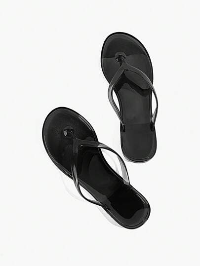 Grefit Solid Color Transparent Flip-Flops