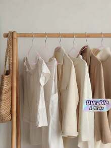 40 Adult Non-Slip Coated Hangers, Lightweight And Luxurious Household Wardrobe Hangers, Suitable For Shirts And Pants, Spring, Minimalist, Summer Tops, Non-Slip Plastic-Dipped Hangers, Morandi Colors, For Home Use - Pink - View 1