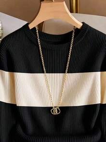 Franclia Women's Casual Colorblock Patchwork Long Sleeve T-Shirt, Spring/Autumn - Multicolor - View 3