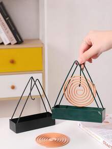 2pcs Stainless Steel Mosquito Coil Box, Ash Tray, Flame Resistant And Scalding Protective, Outdoor And Household Incense Burner Stand With Lid (Can Be Wall-Mounted Using Hooks To Prevent It From Being Kicked Over) - Multicolor - View 3