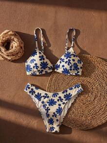 Anewsta Women's Floral Print Swimsuit Set - Multicolor - View 3