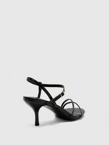 CUCCOO BIZCHIC Women Shoes New Spring/Summer Black Round Toe Thin Strap Open Toe Sexy Stiletto High Heel Sandals, Suitable For Commuting, Party, Date, Dance - Black - View 4