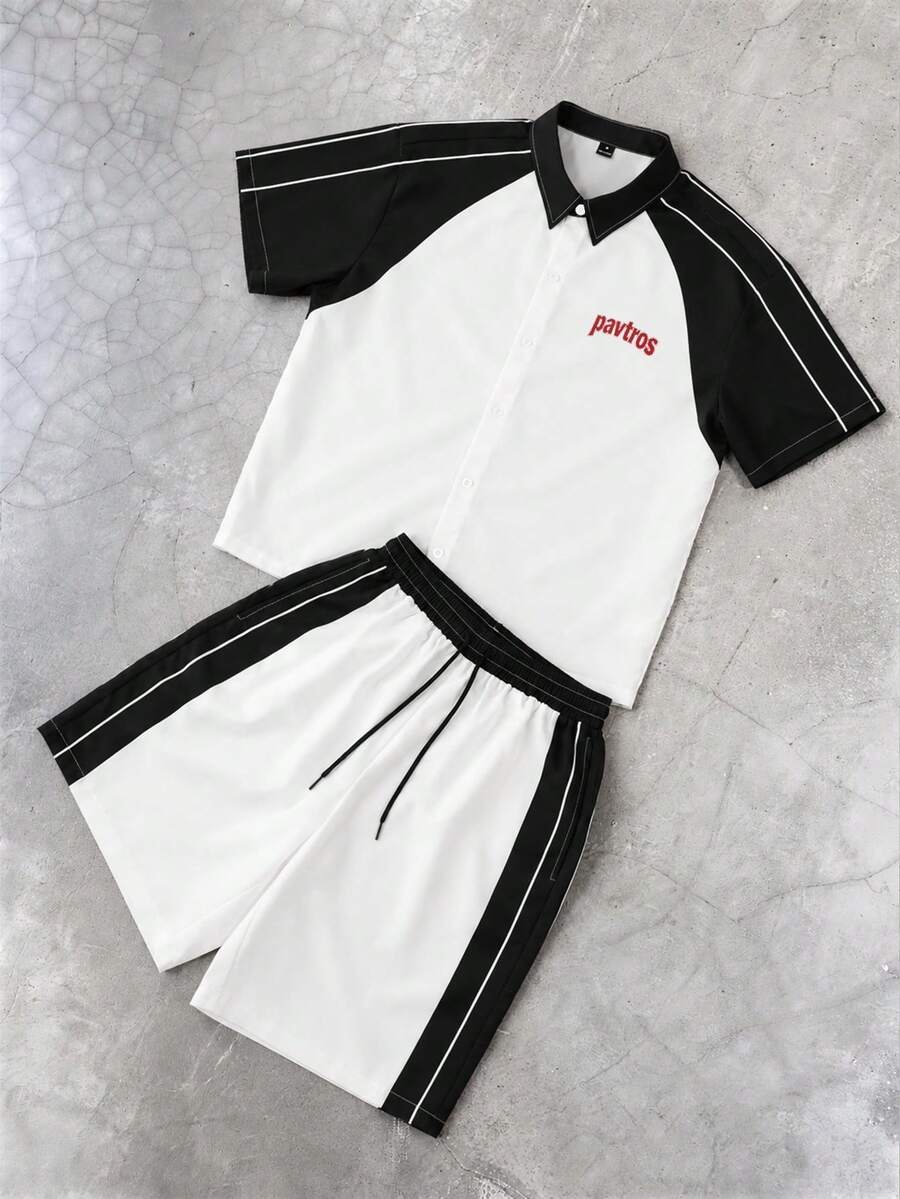 PAVTROS Men's Raglan Sleeve Matching Set - Streetwear Campus Vacation ...