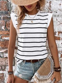 EMERY ROSE Women's Autumn/Winter New Hot-Selling Striped Print Pattern Casual Versatile Plus Size T-Shirt - Multicolor - View 4